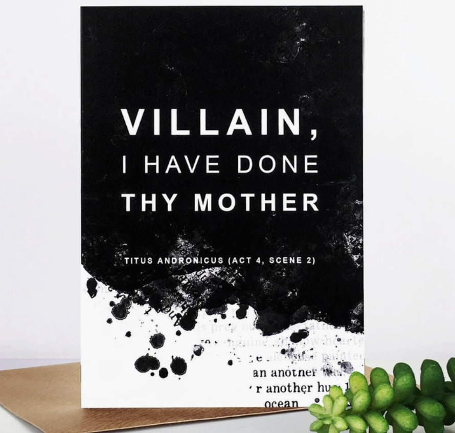 Shakespeare Insults, Villain Greeting card