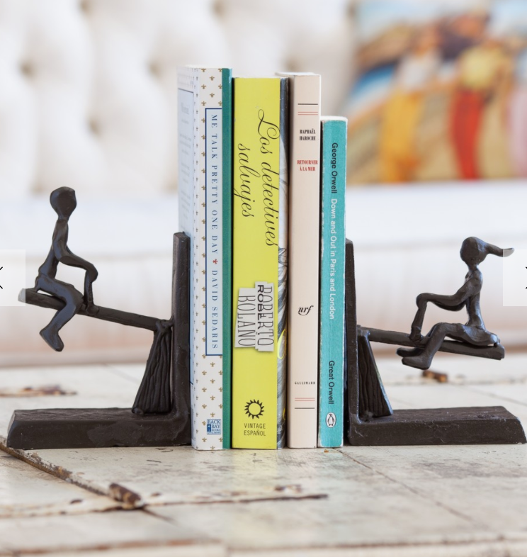 See-saw Couple Metal Bookends