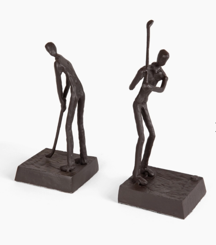 Golfing Couple Iron Bookends