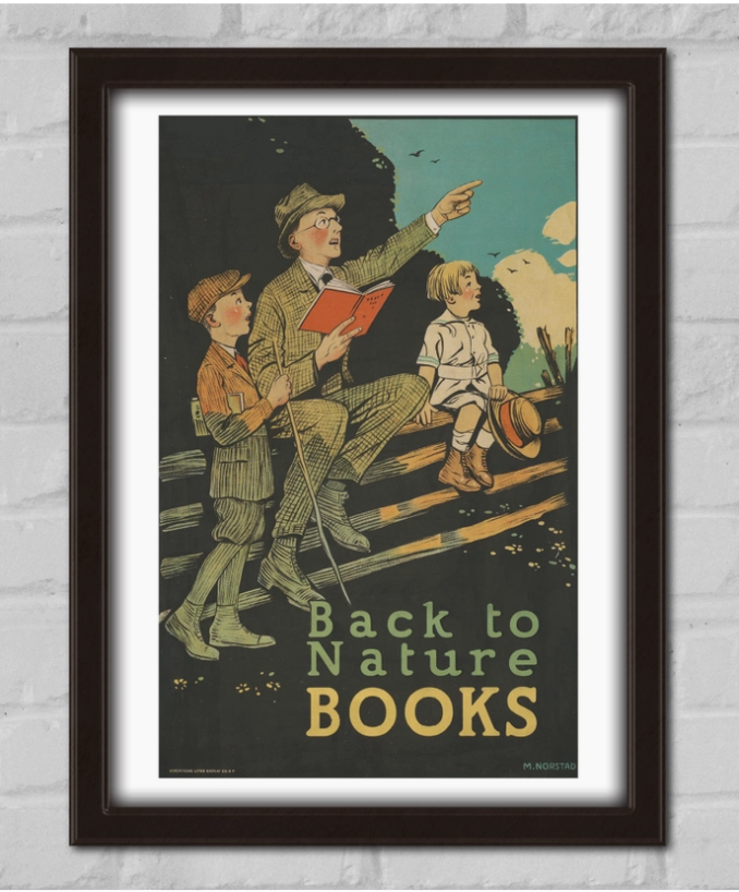 Back to Nature Books Vintage Print