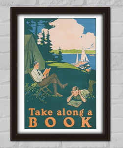 Take Along a Book Vintage Print